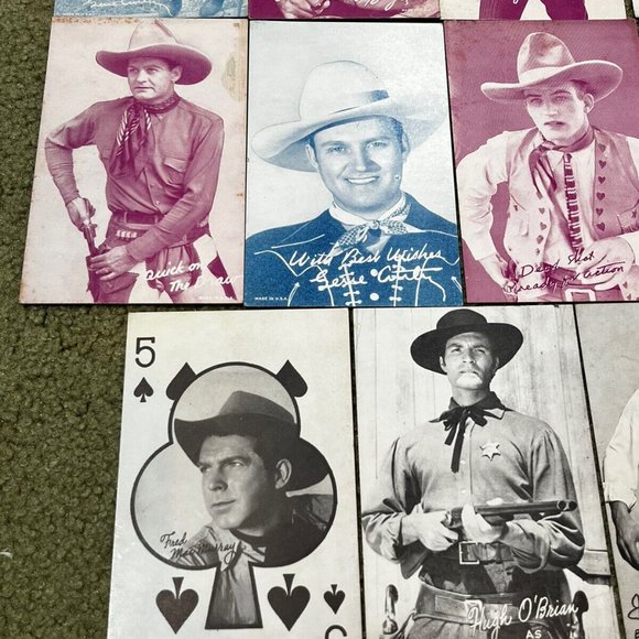 1950's Vintage (12) Exhibit ARCADE CARD LOT - WESTERN Film COWBOYS - Excellent - Picture 3 of 6